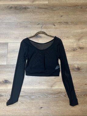 Long sleeve mesh half tee